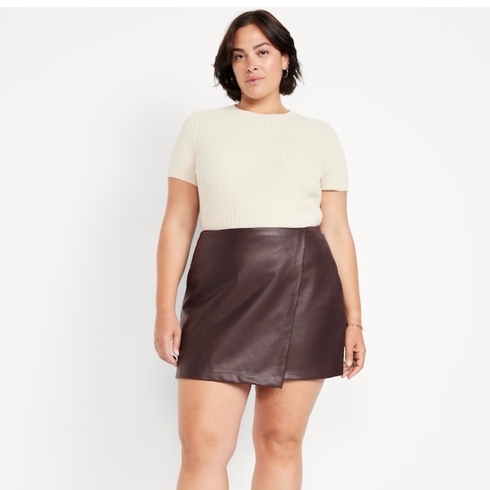 NWT old navy high waisted faux leather skirt 2x